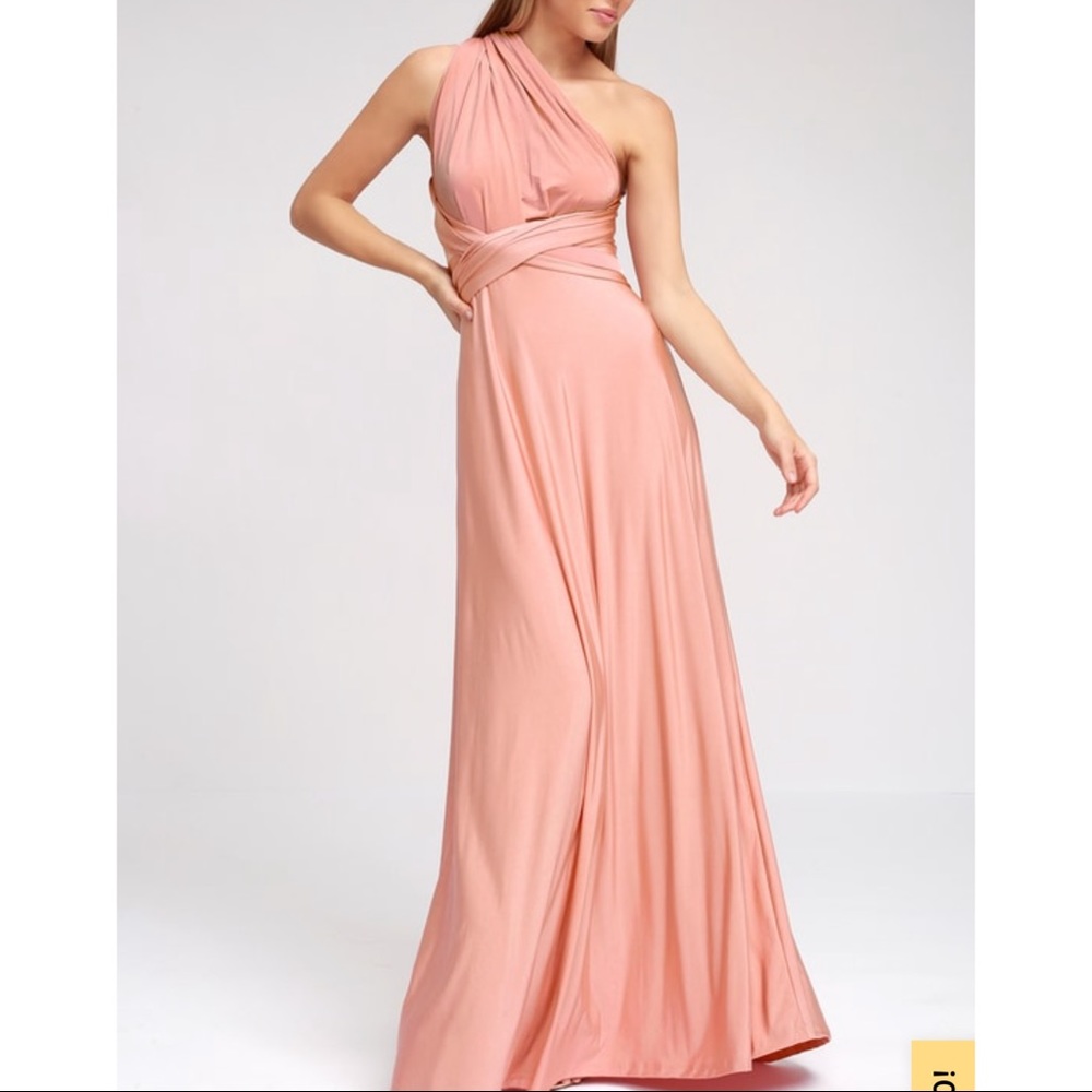 Lulus Always Stunning Convertible Maxi Blush Dress